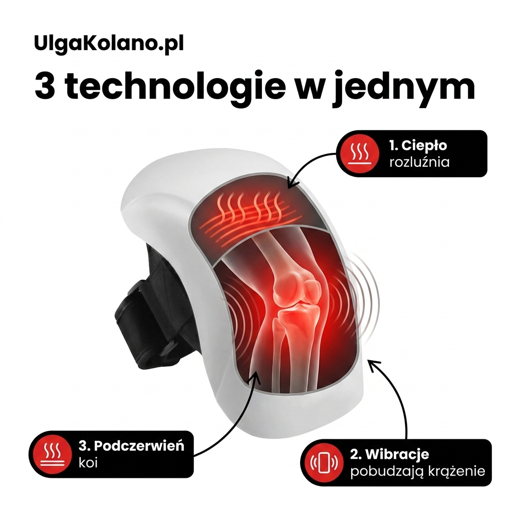 Masażer do kolan 3-w-1 z ciepłem podczerwonym i łagodzeniem bólu